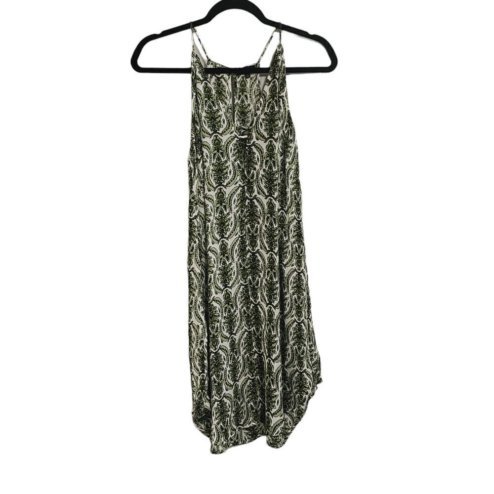 Aakaa green & white gauze beachy slip dress L